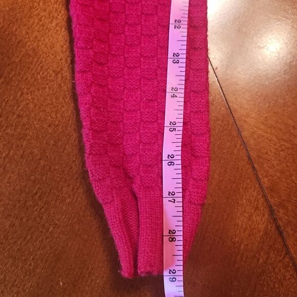 Cable Knit Turtleneck Long Sleeve Knee Length Sweater Dress, Medium, Holiday Red - Picture 4 of 8